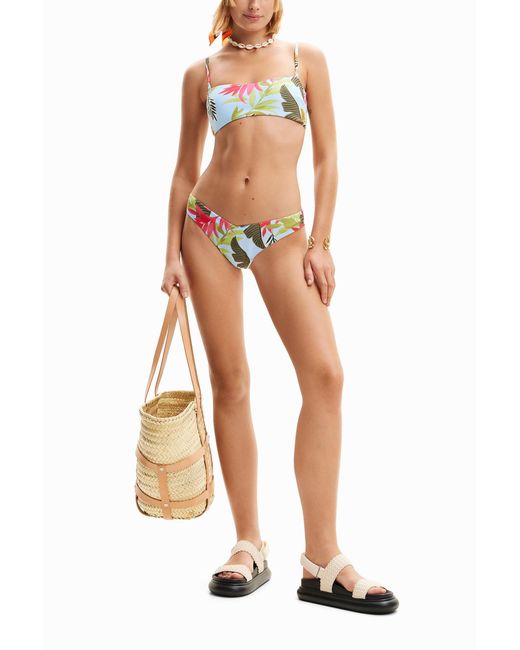 Desigual White Tropical Bikini Bottoms