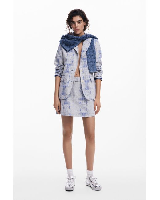 Desigual Blue Textured Blazer