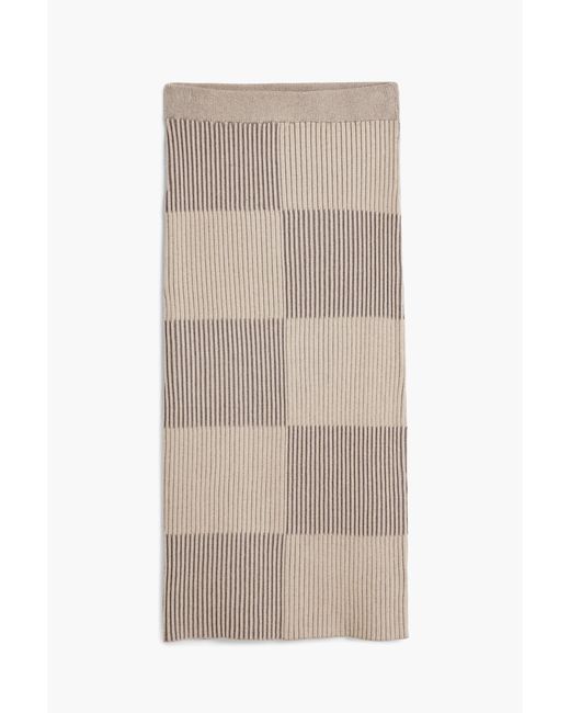 Desigual Brown Long Ribbed Skirt