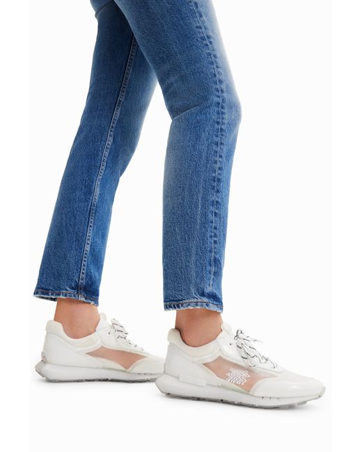 Desigual White Transparency Running Sneakers