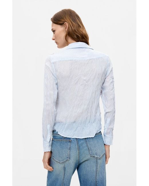 Desigual Blue Printed Long-Sleeve Shirt, Polyester