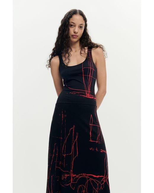 Desigual Blue Asymmetric Sleeveless Dress, Cotton