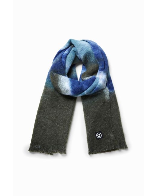 Desigual Blue Degradé Stains Scarf, Polyester