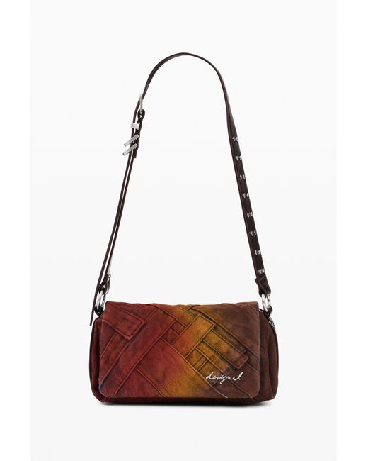 Desigual White Denim-Patch-Tasche, Damen, Baumwolle