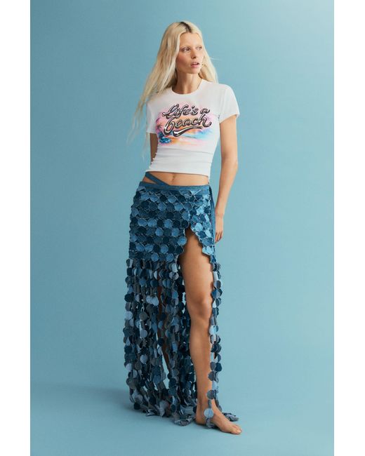 Desigual Blue Printed Cotton T-Shirt, Cotton
