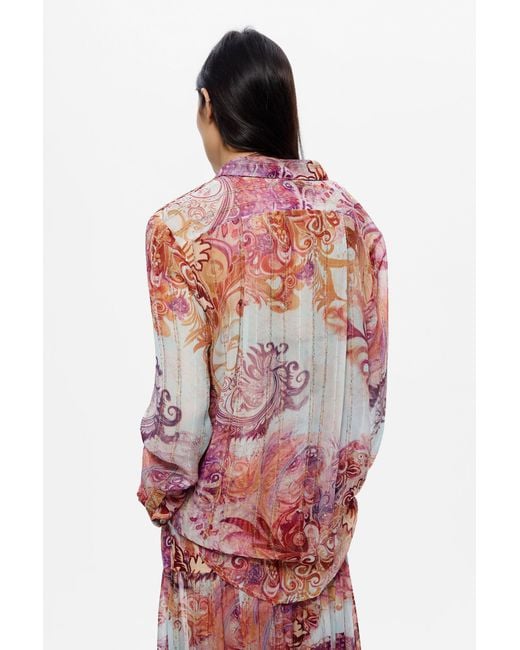 Desigual Red Paisley Printed Shirt