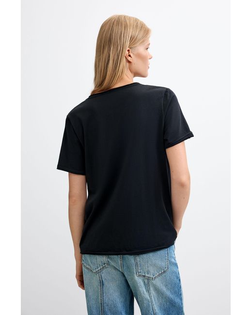 Desigual Black Floral Print T-Shirt 100% Cotton, Cotton