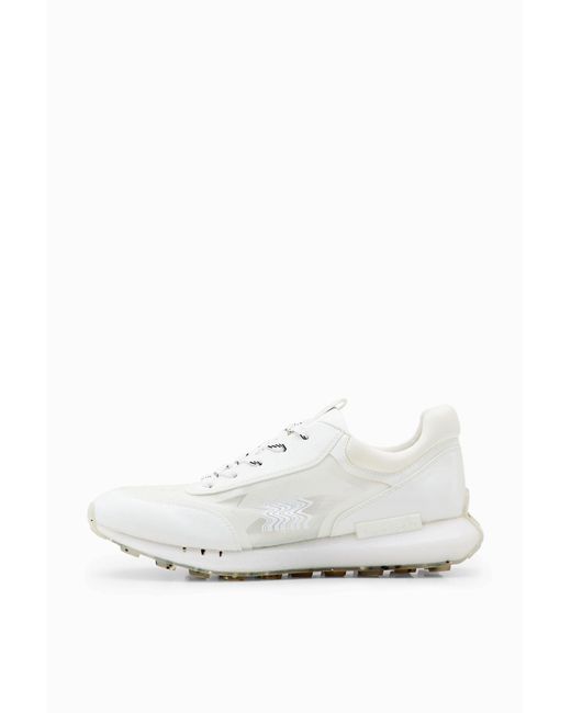 Desigual White Transparency Running Sneakers