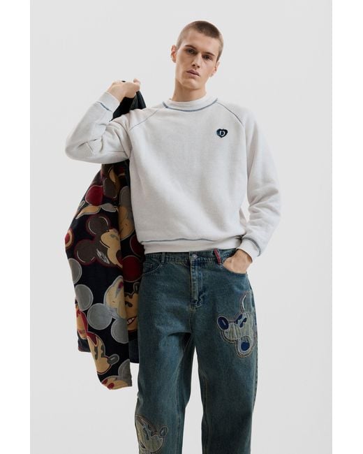 Desigual Blue Disney Patch Jeans, Cotton for men