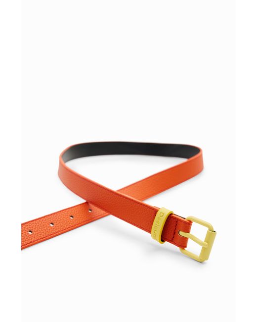 Desigual Red Contrasting Buckle Belt