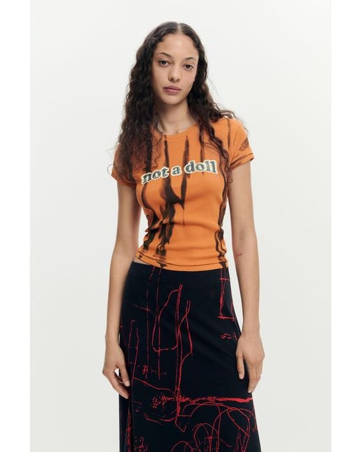 Desigual Black Asymmetrical Printed Skirt, Cotton