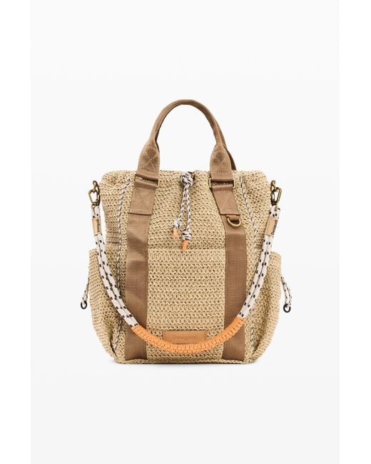 Desigual Natural Raffia Backpack, Paper