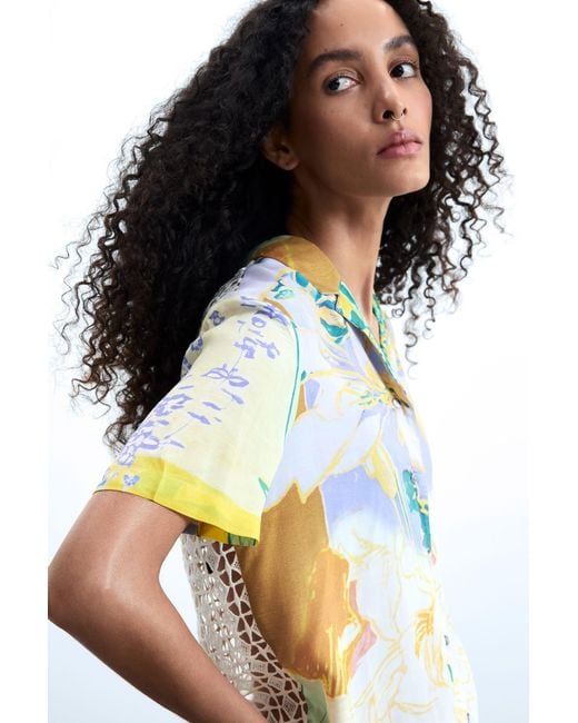 Desigual Blue Printed Short-Sleeve Shirt