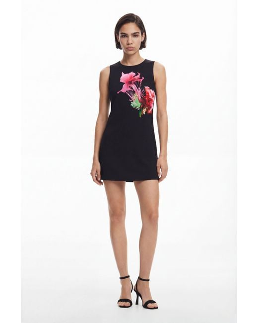Desigual Black Floral Print Dress