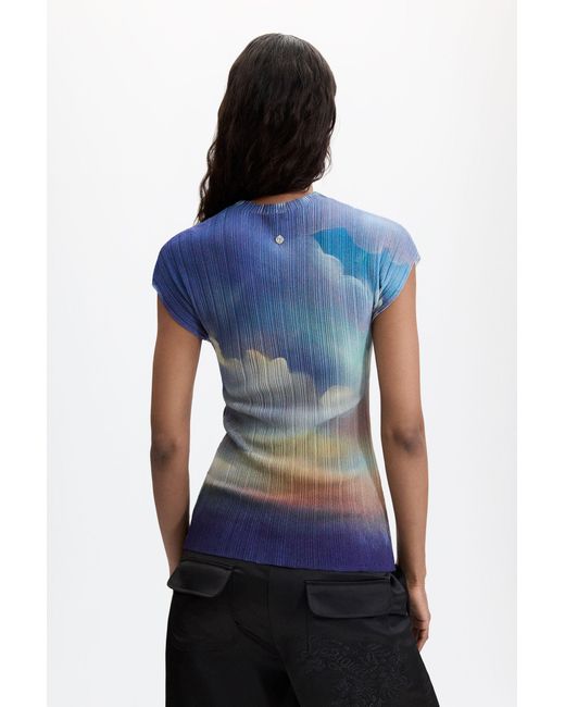 Desigual Blue Printed T-Shirt