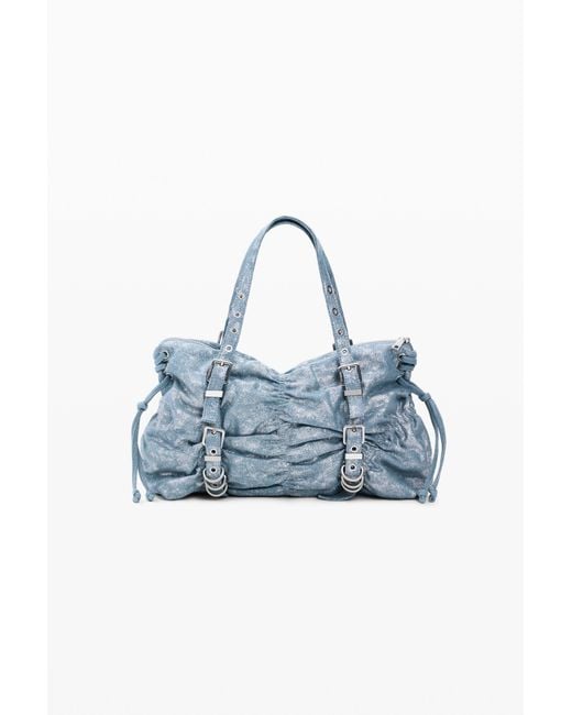 Desigual Blue Ruched Denim Bag