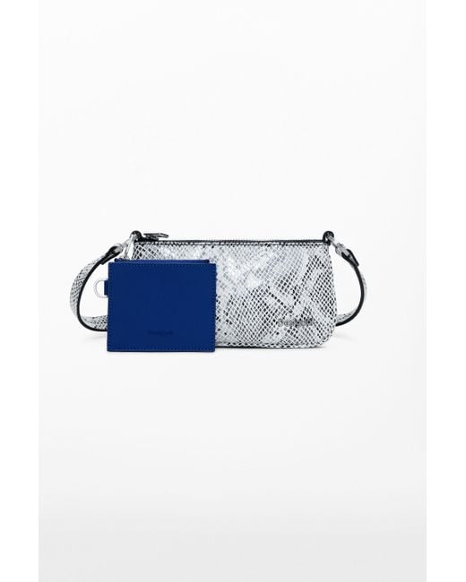 Desigual Blue Large 2-In-1 Snake Wallet I .Com, Polyurethane