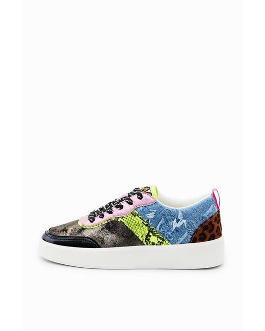 Desigual Blue Patchwork Sneakers