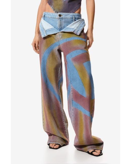Desigual White Oversized Trousers Masha Popova, Cotton