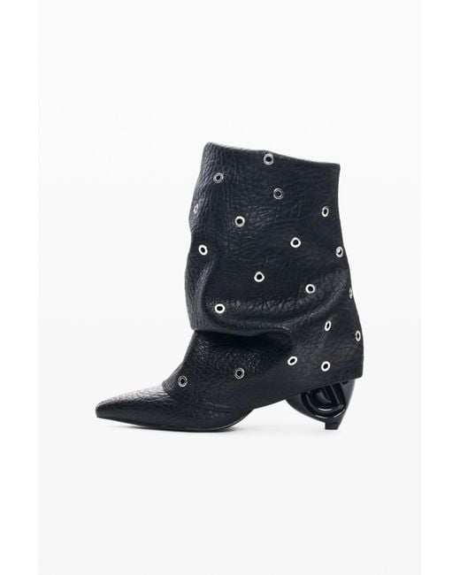 Desigual Blue Heeled Boots Leather Effect, Polyurethane