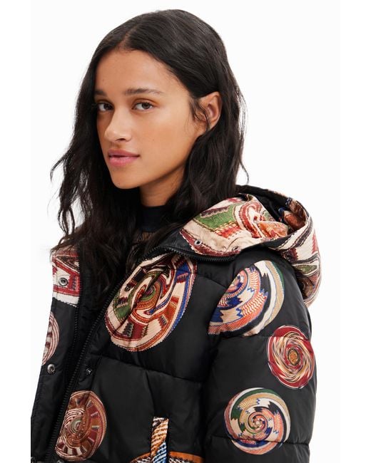 Desigual Black M. Christian Lacroix Short Padded Jacket, Polyester