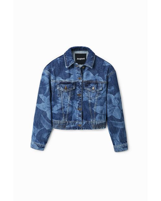 Veste En Jean Fleurs Desigual en coloris Blue