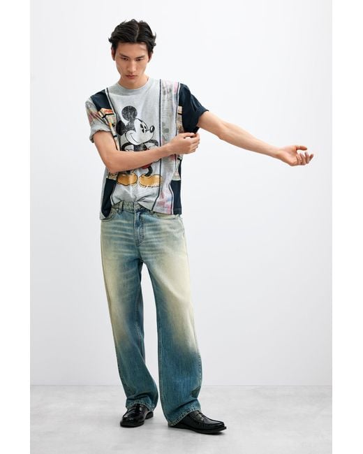 Desigual Blue Mickey Collage T-Shirt, Cotton for men