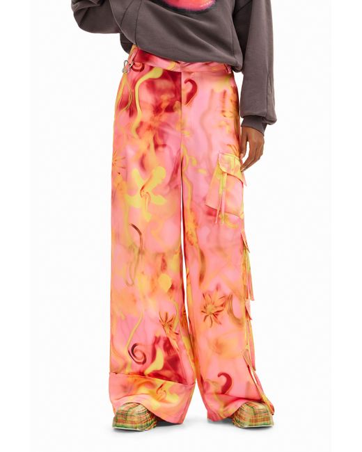 Desigual Red Collina Strada Floral Trousers