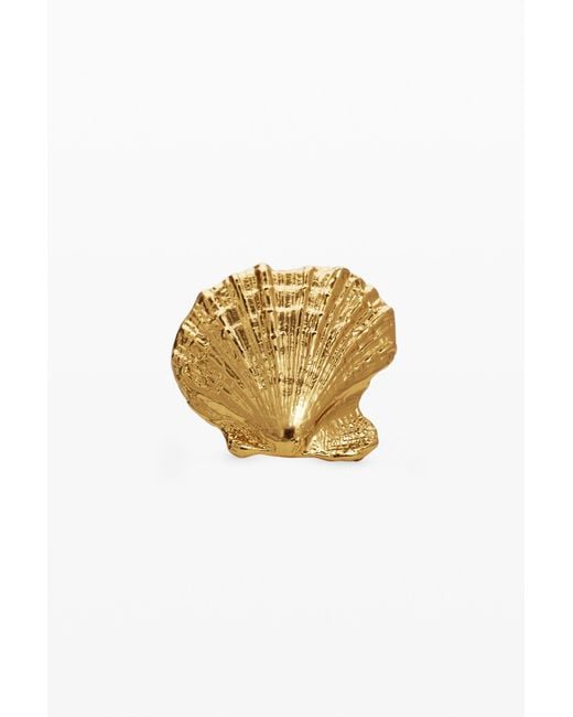 Desigual Metallic Plated Shell Ring Zalio
