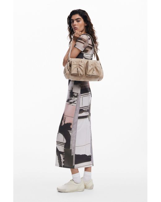 Sac Moyen Poches Nœuds Desigual en coloris White