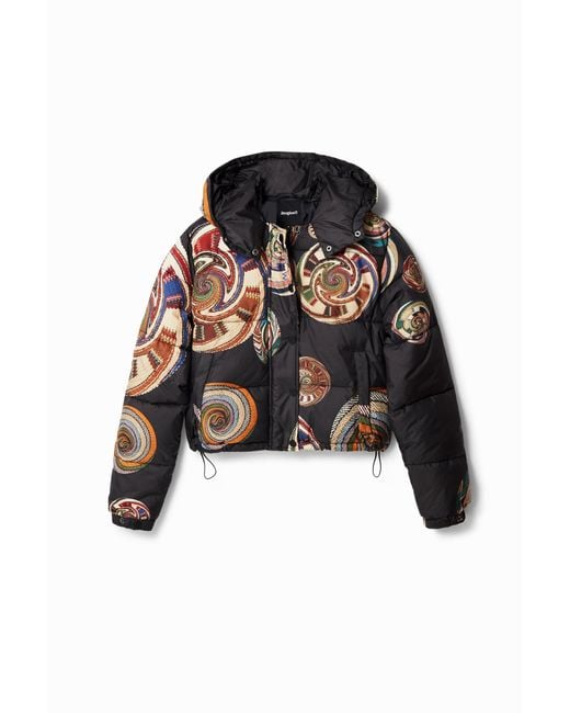 Desigual Black M. Christian Lacroix Short Padded Jacket, Polyester