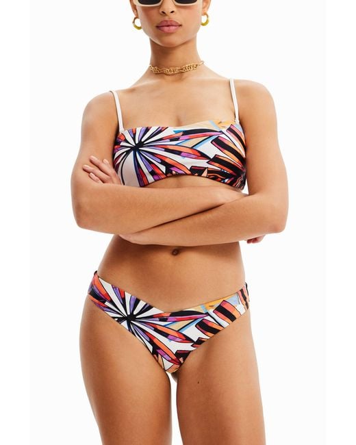 Desigual White Tropical Bikini Bottoms