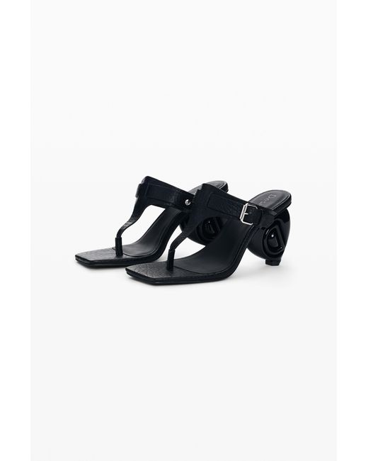Desigual Black Heeled Sandal Leather Effect, Polyurethane