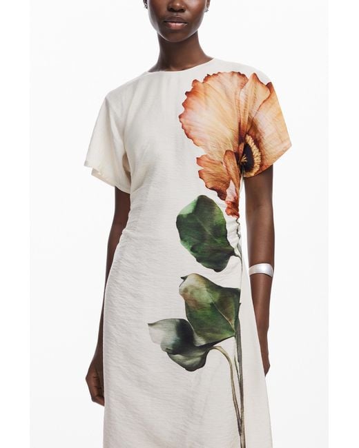 Desigual White Flower Dress