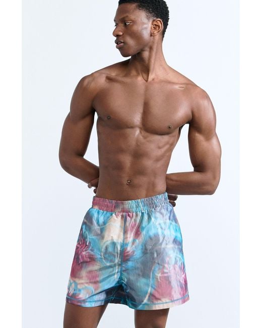 Desigual Red Printed Boxer Swimsuit, Polyester for men