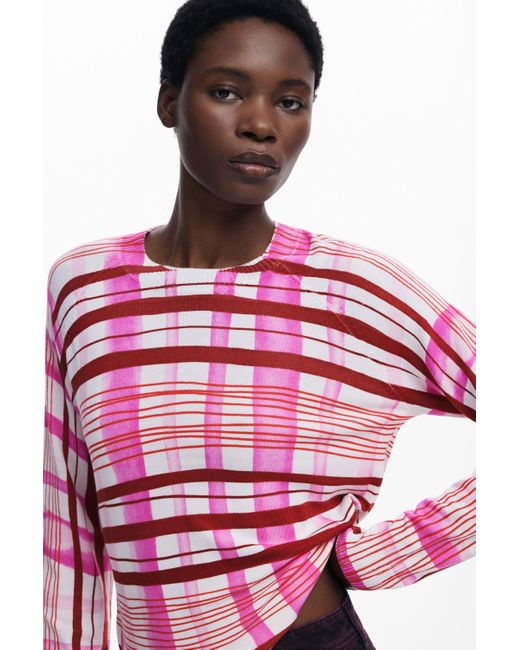 Desigual Red Mikado Striped Sweater