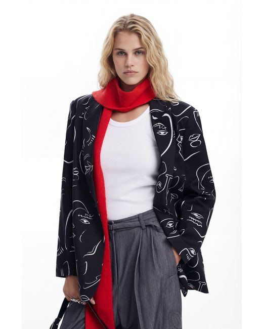 Desigual Red Expensive Blazer, Cotton