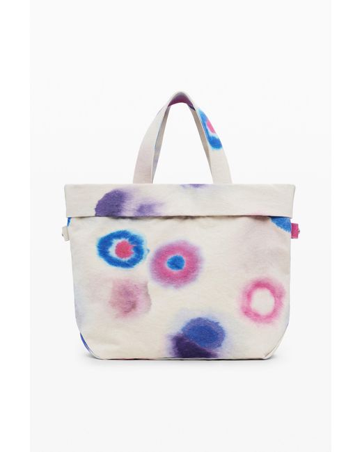 Desigual Red Large Reversible Spary Bag, Cotton