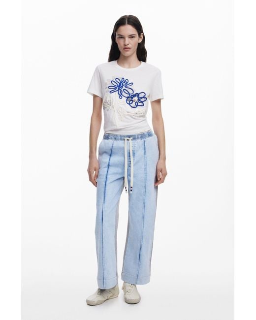 Camiseta Estampado Floral de Desigual de color Azul Lyst