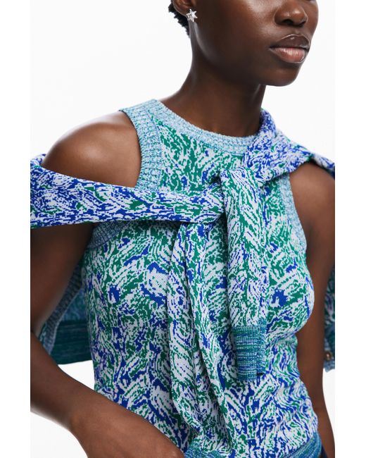 Desigual Blue Knit Vest