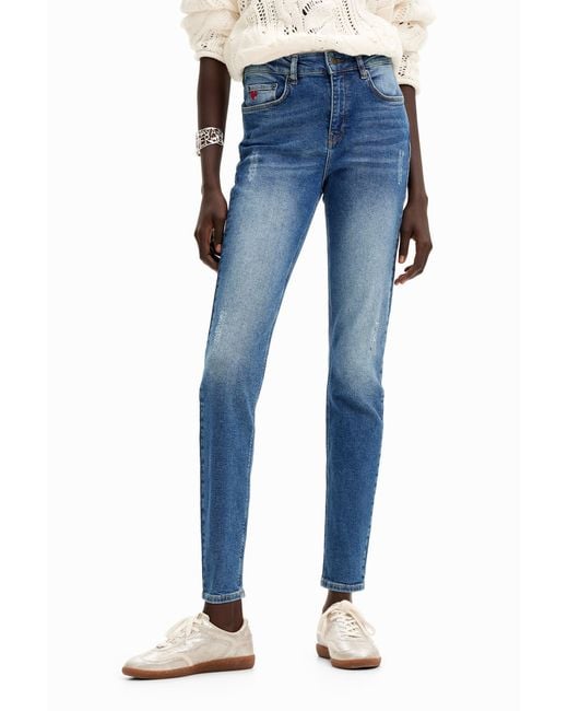 Desigual Blue Slim Push-Up Jeans, Cotton