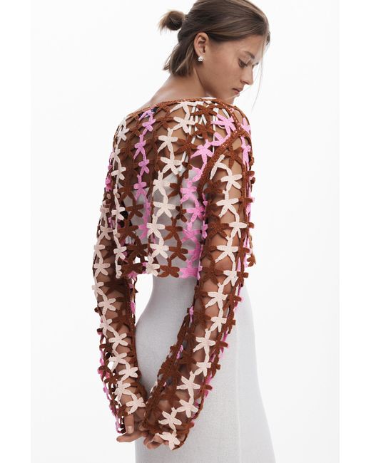 Desigual White 2-In-1 Crochet Dress