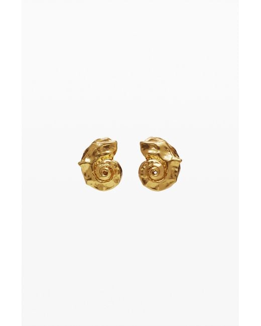 Desigual Metallic Plated Shell Earrings Zalio