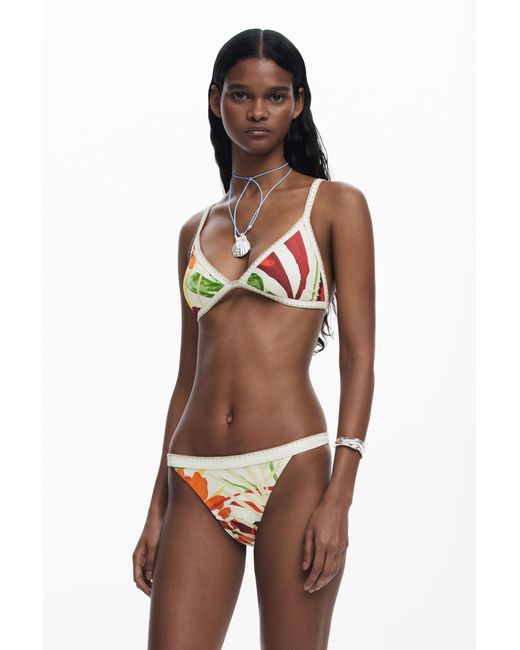Desigual White Bikini Top