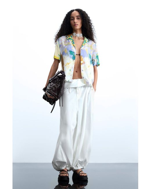 Desigual Blue Printed Short-Sleeve Shirt