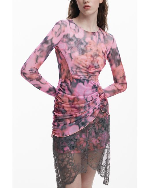 Desigual Red Collina Strada Asymmetrical Dress, Polyester