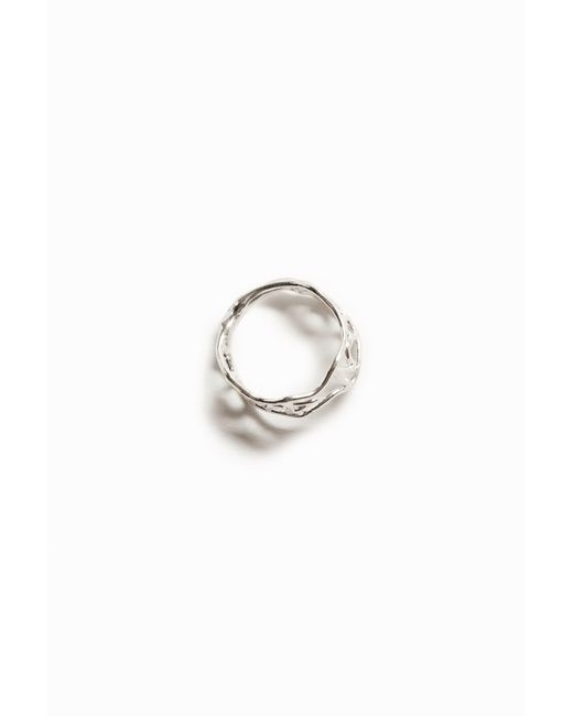 Desigual White Zalio Plated Message Ring