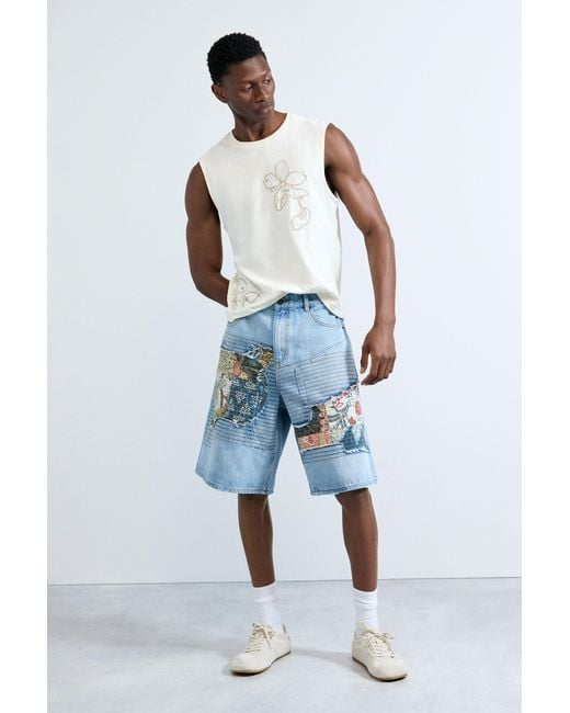Desigual White Embroidered Spaghetti Strap Top, Cotton for men