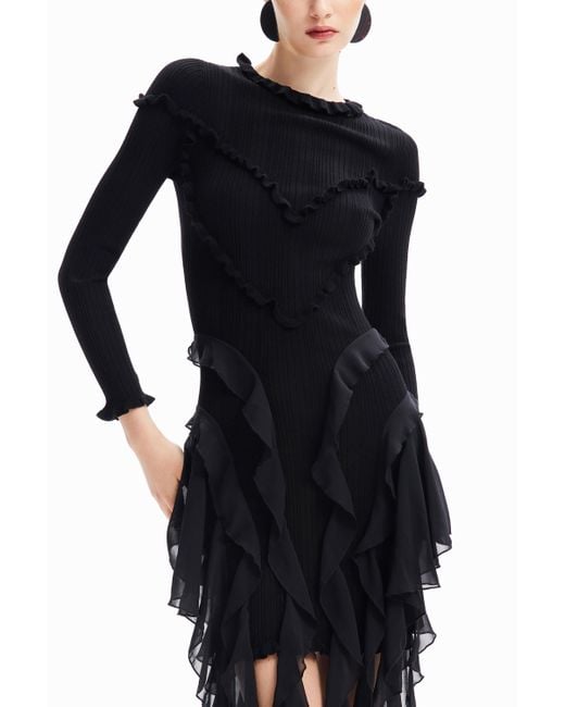 Bag Maria Escote Outlet Straight Midi Dress With Pagoda Sleeves