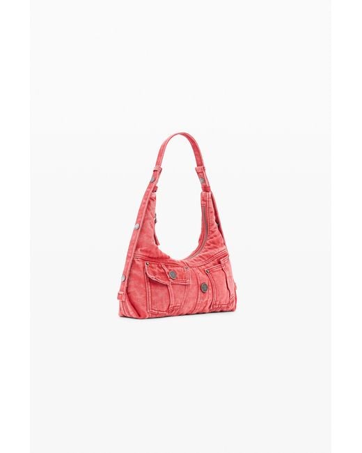 Desigual Red Medium Denim Shoulder Bag, Cotton
